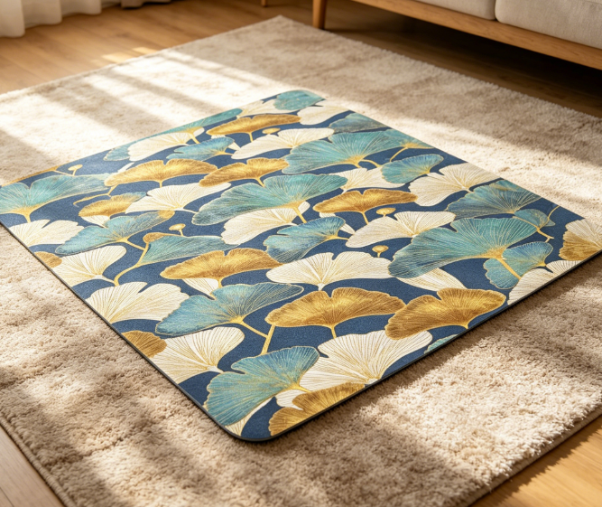 Floral Pattern Non-Slip Fitness & Exercise Mat