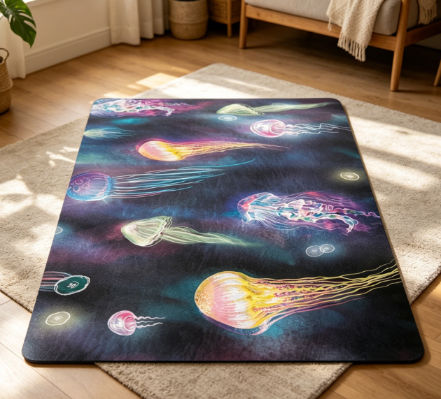 Colorful Marine Life Non-Slip Exercise Mat - Image 2