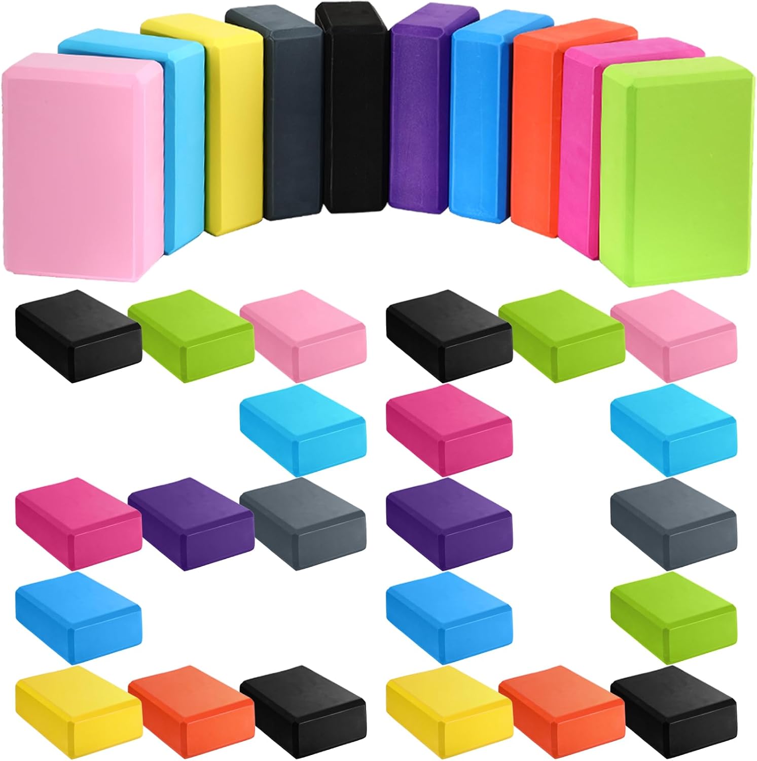 Lightweight, Non-slip EVA Foam Yoga Block & Pilates Stretching Set