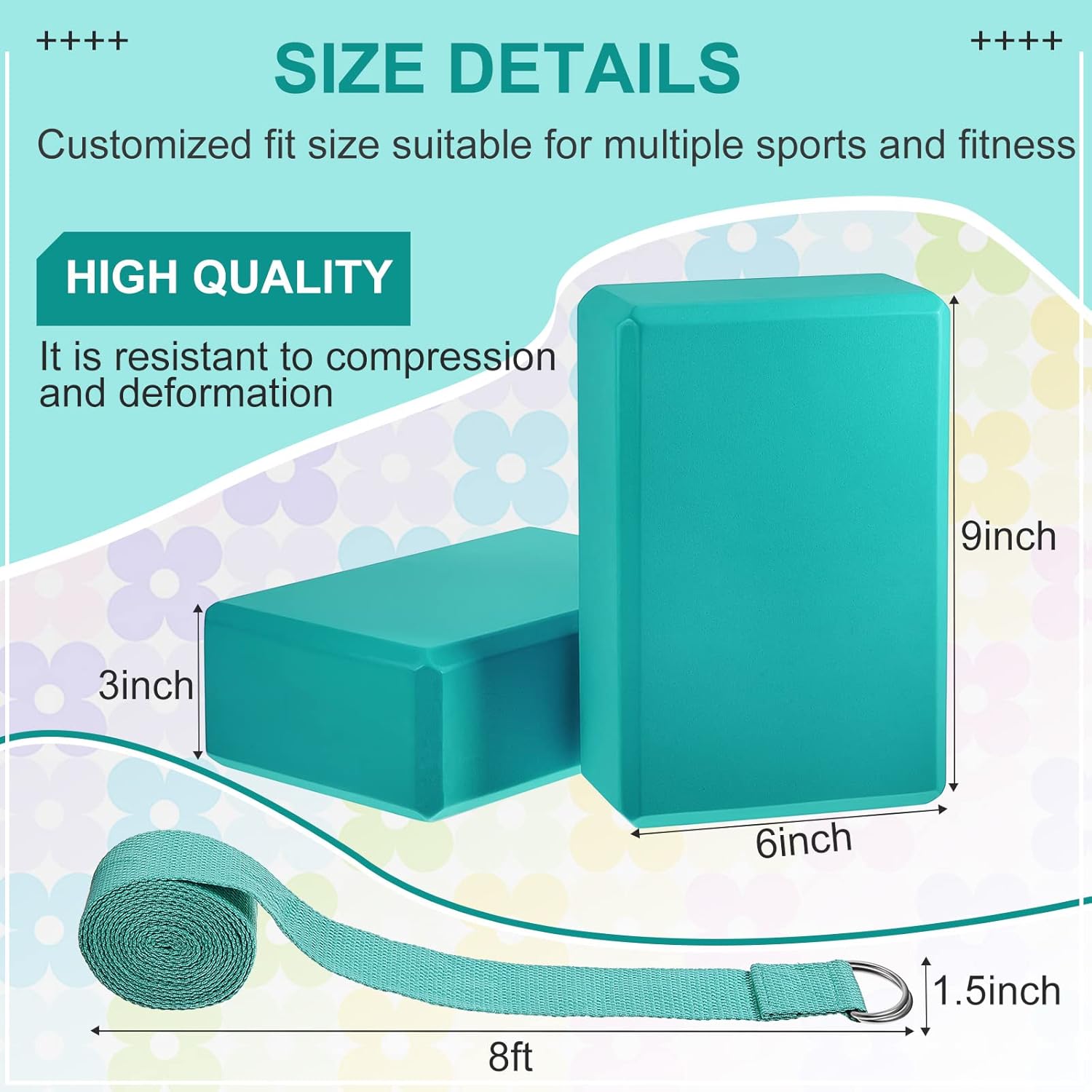 Yoga Block & Stretching Strap Combo for Pilates & Fitness Training - Image 2