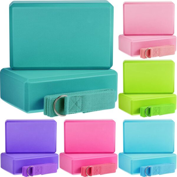 Yoga Block & Stretching Strap Combo for Pilates & Fitness Training